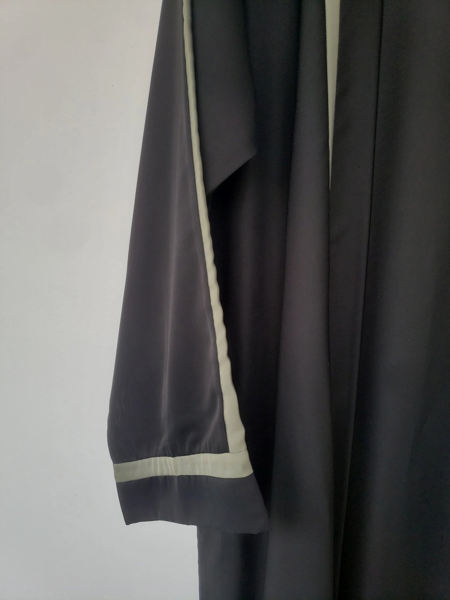 Black Abaya with Seagreen strip