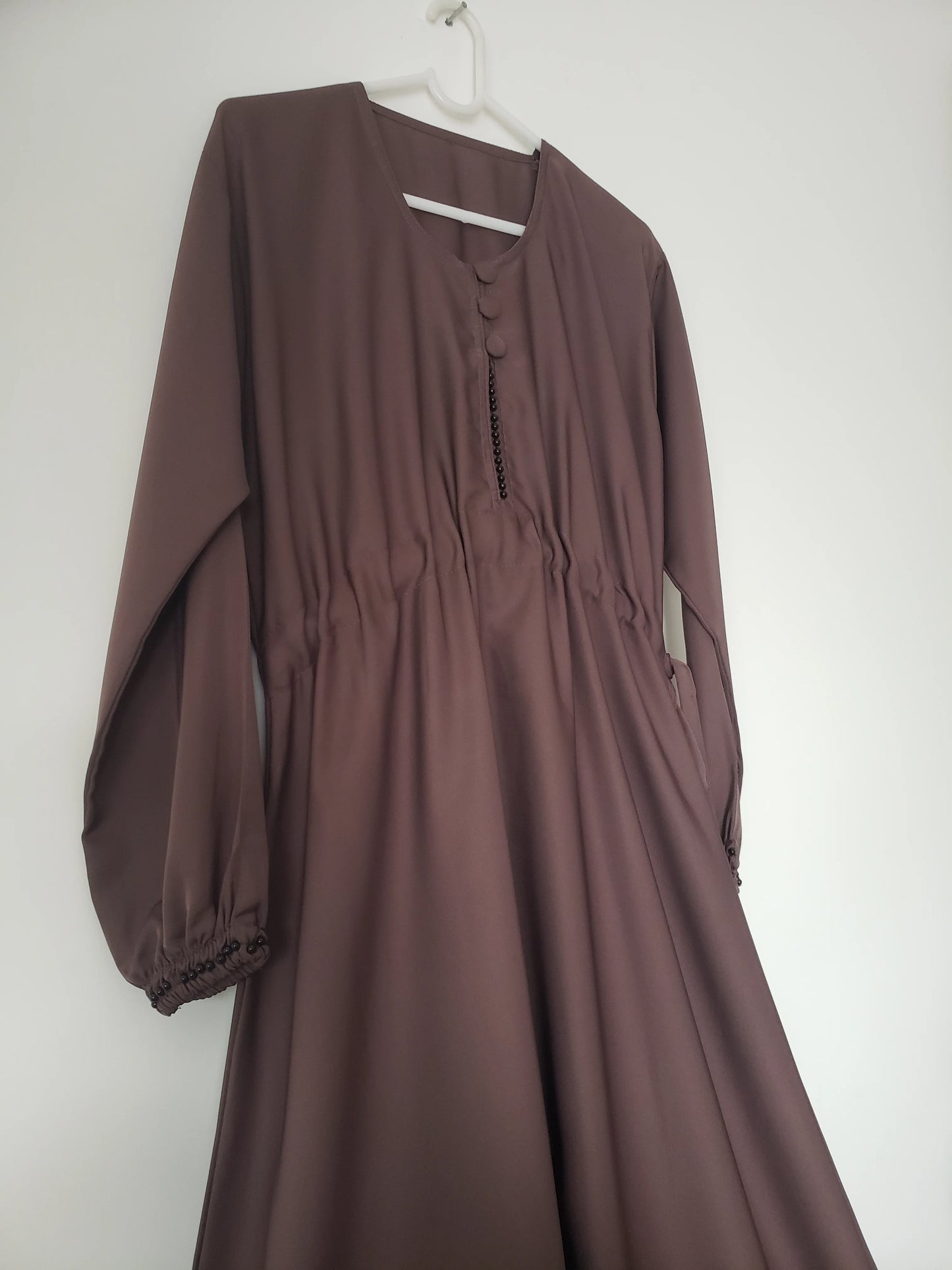 Taupe Purple Frock abaya
