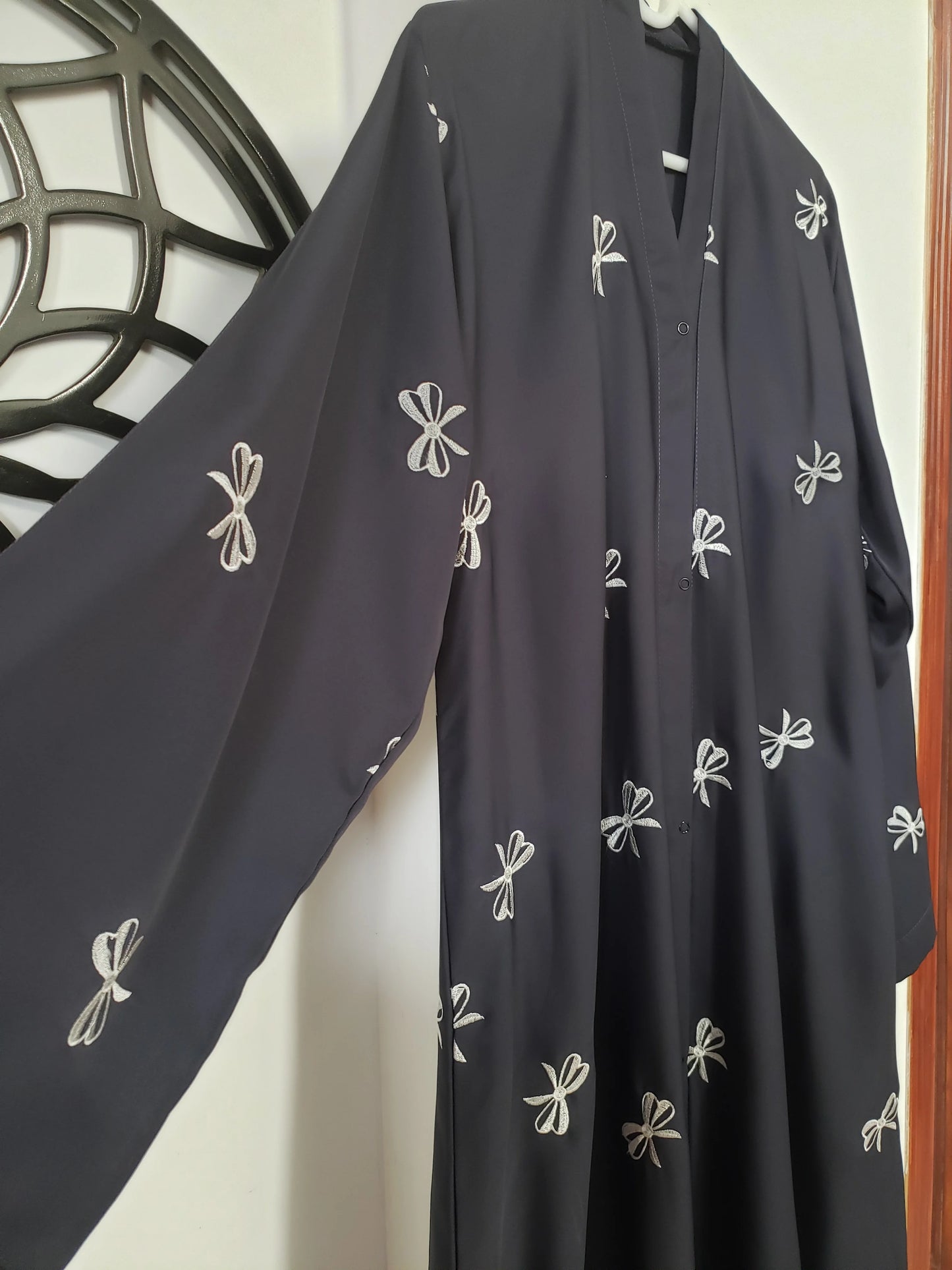 Hale Navy Bow‑detailed Abaya