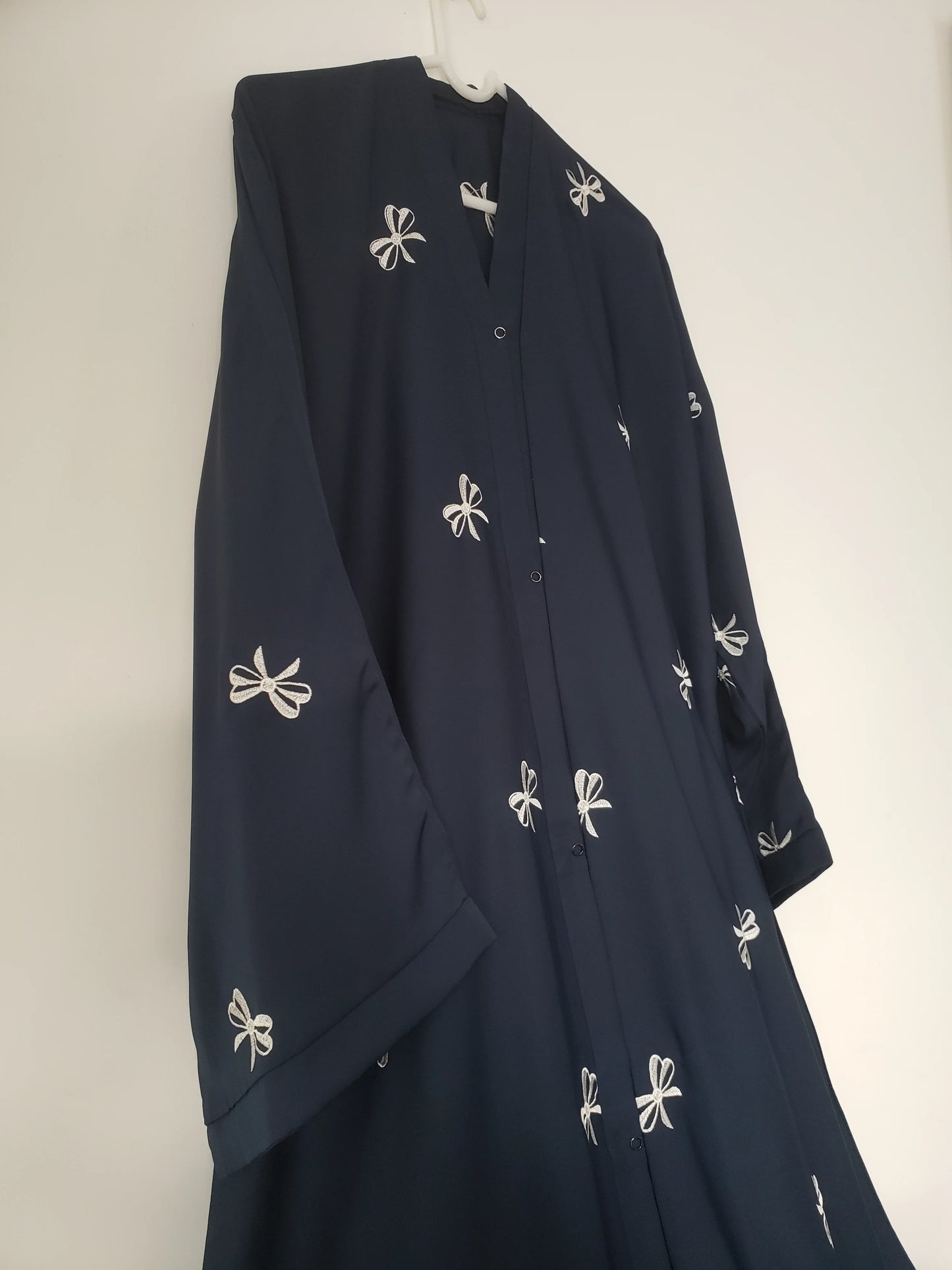 Navy Blue Bow‑detailed Abaya