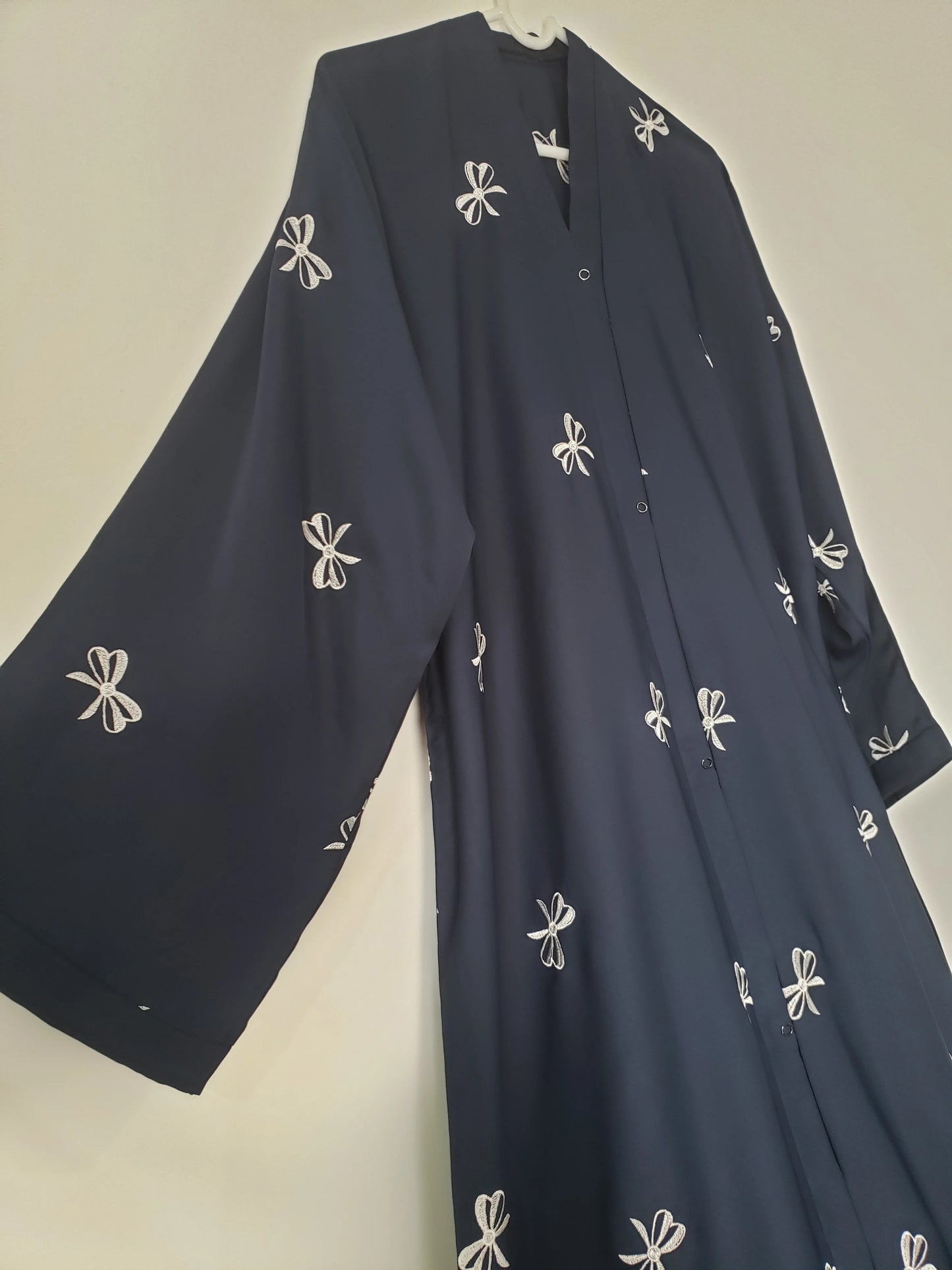 Navy Blue Bow‑detailed Abaya