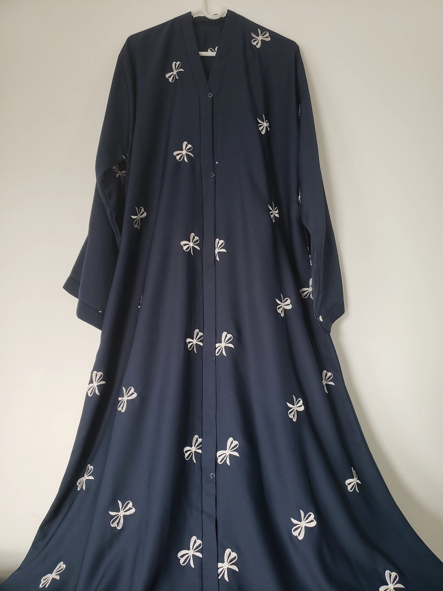 Navy Blue Bow‑detailed Abaya
