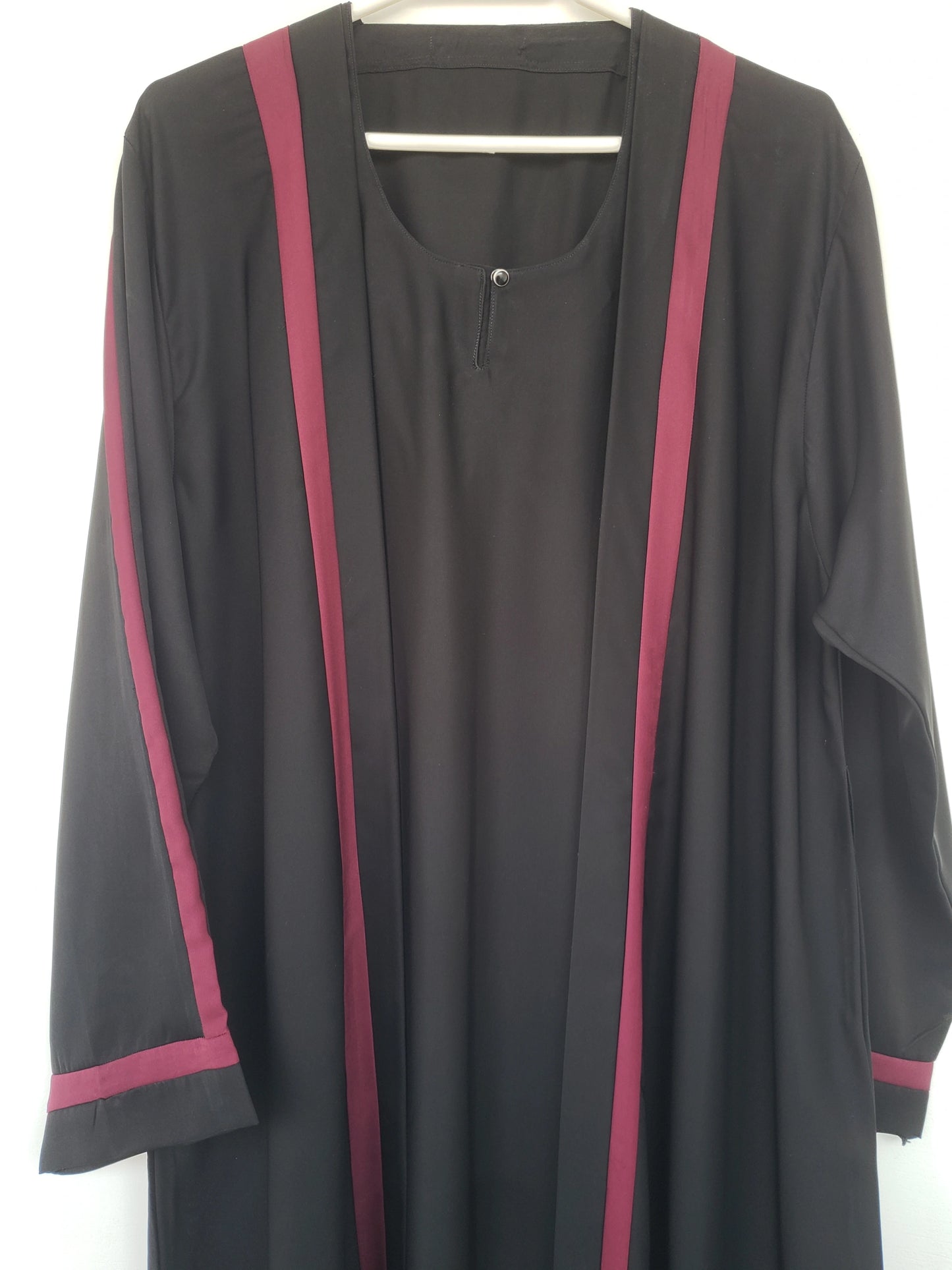 Black Abaya with Red strip