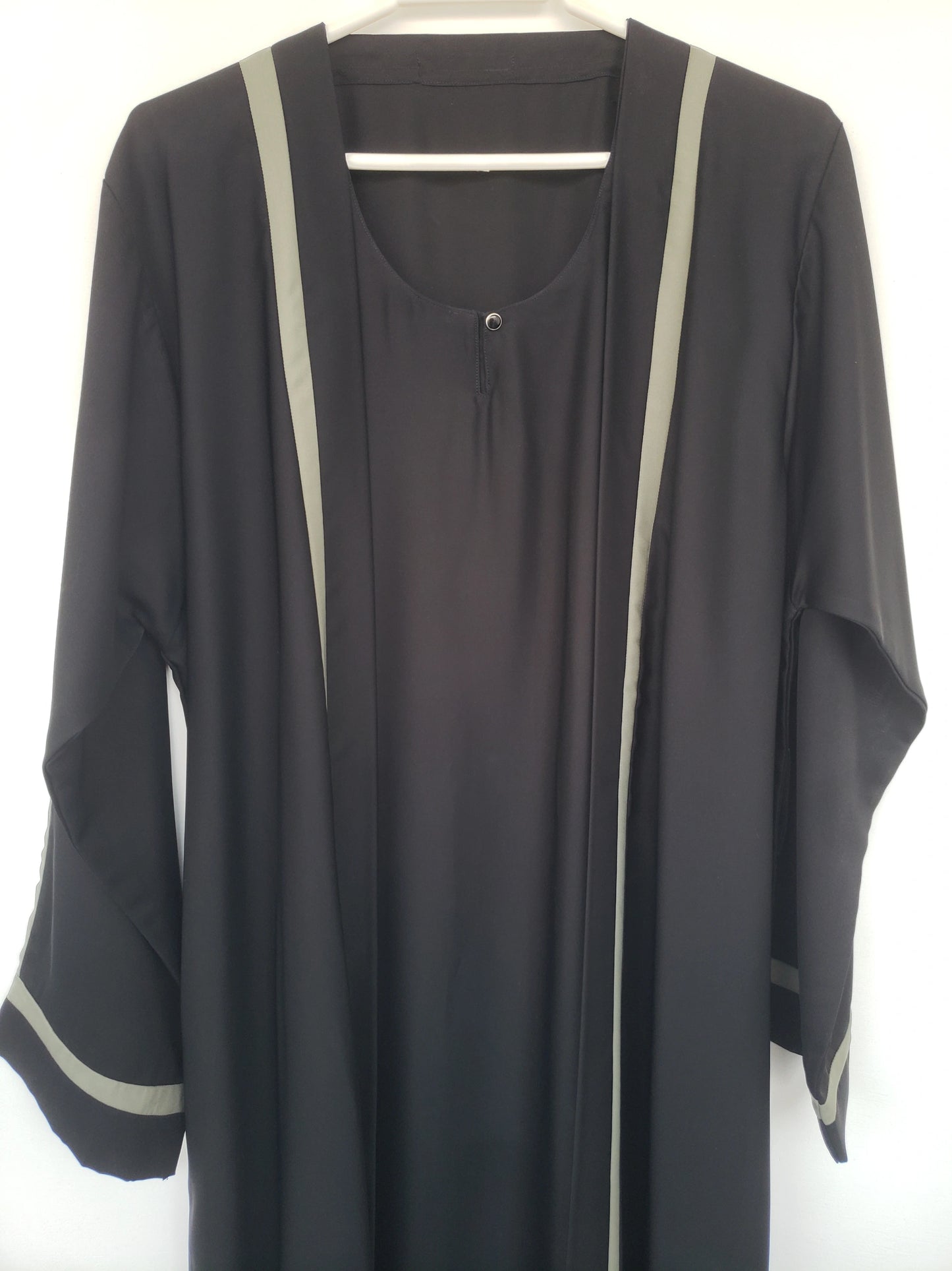 Black Abaya with Seagreen strip