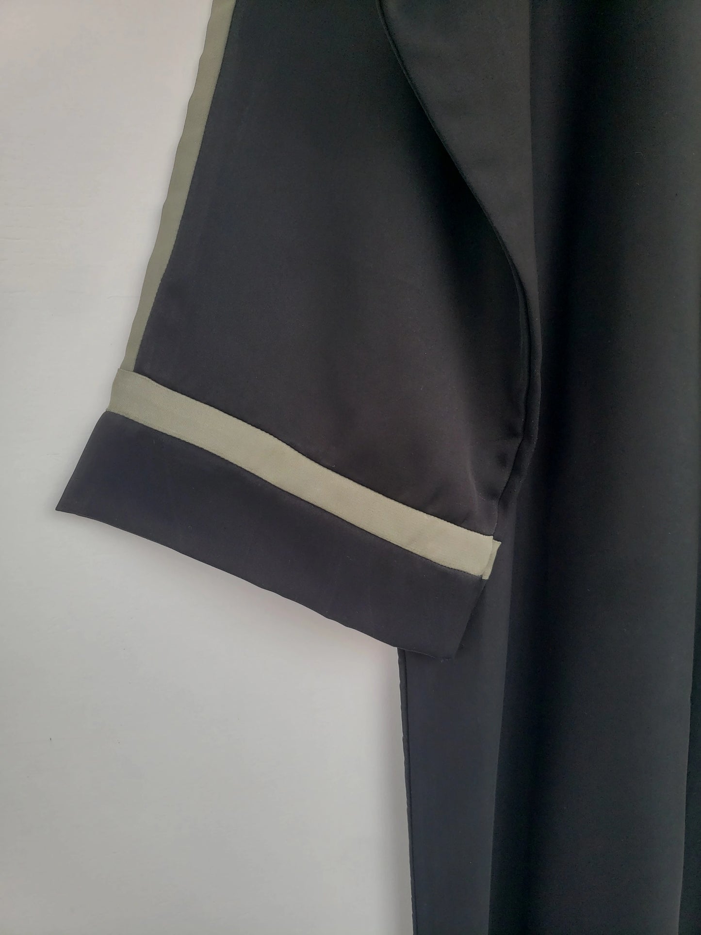 Black Abaya with Seagreen strip