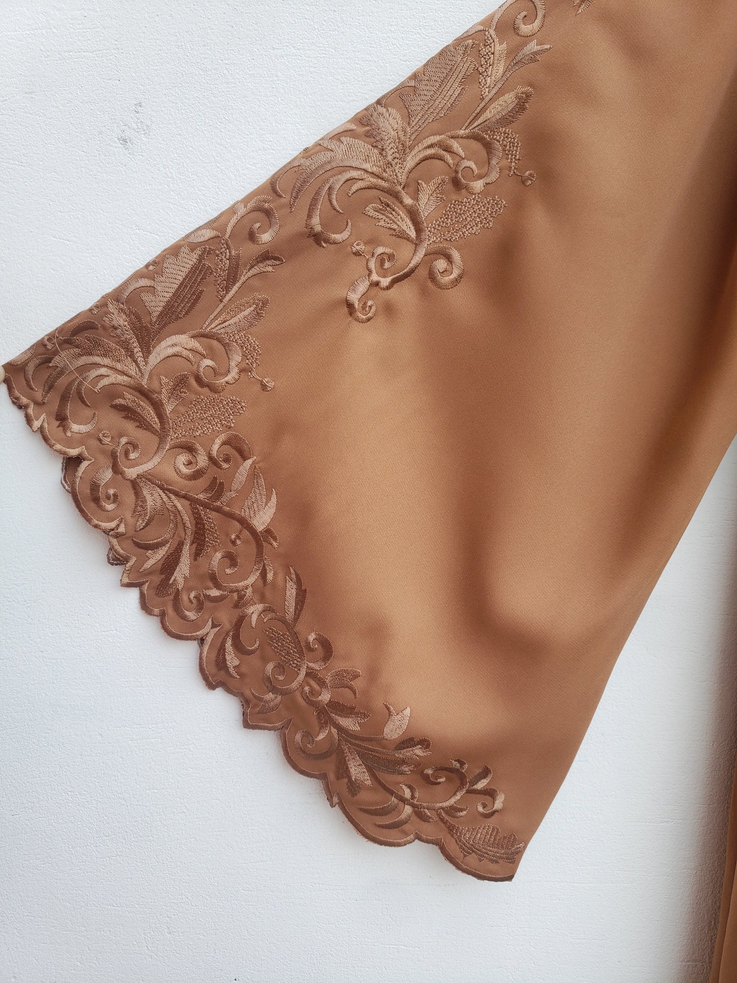 Light Brown Embroidered Sleeves abaya