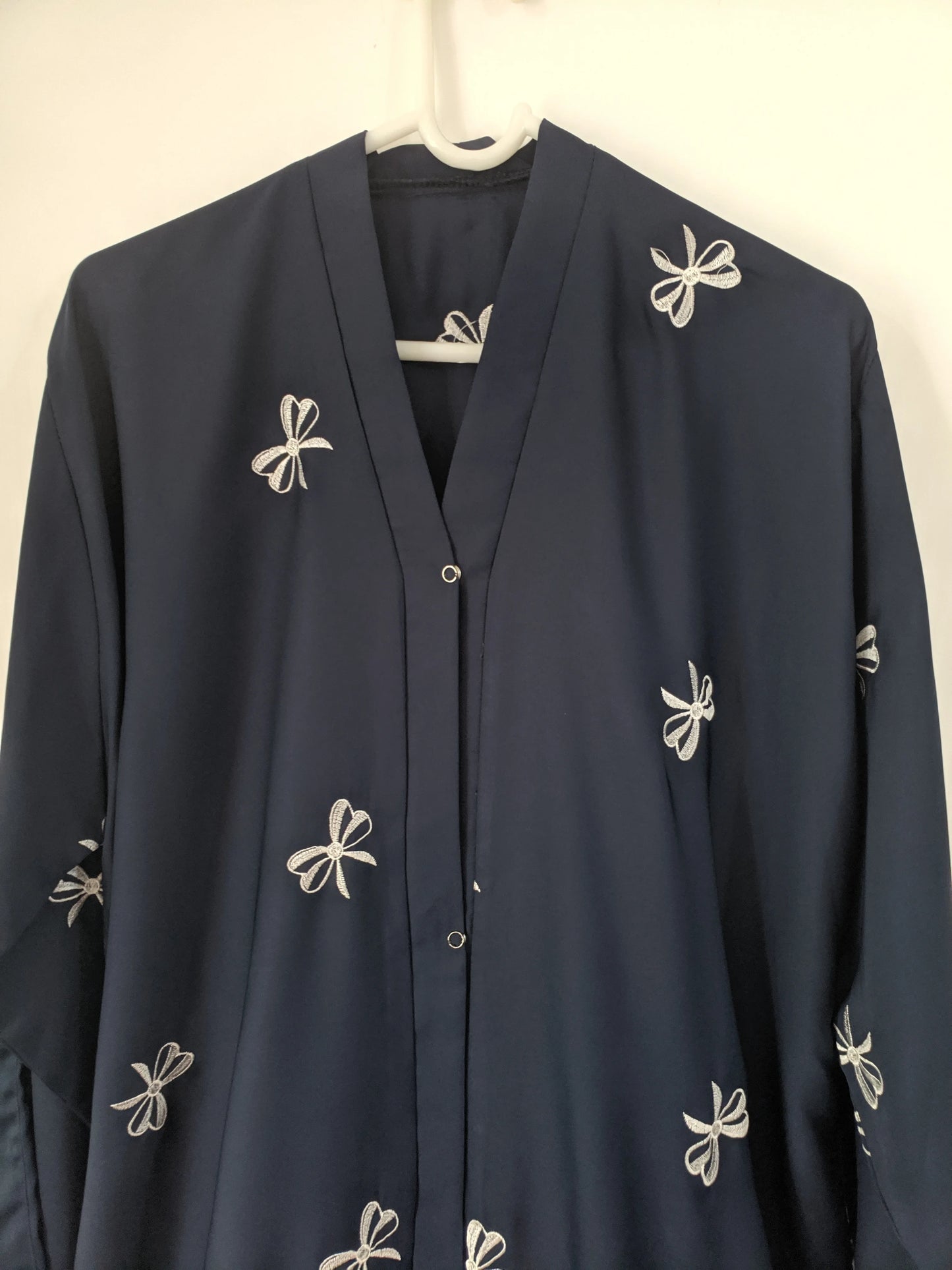 Navy Blue Bow‑detailed Abaya