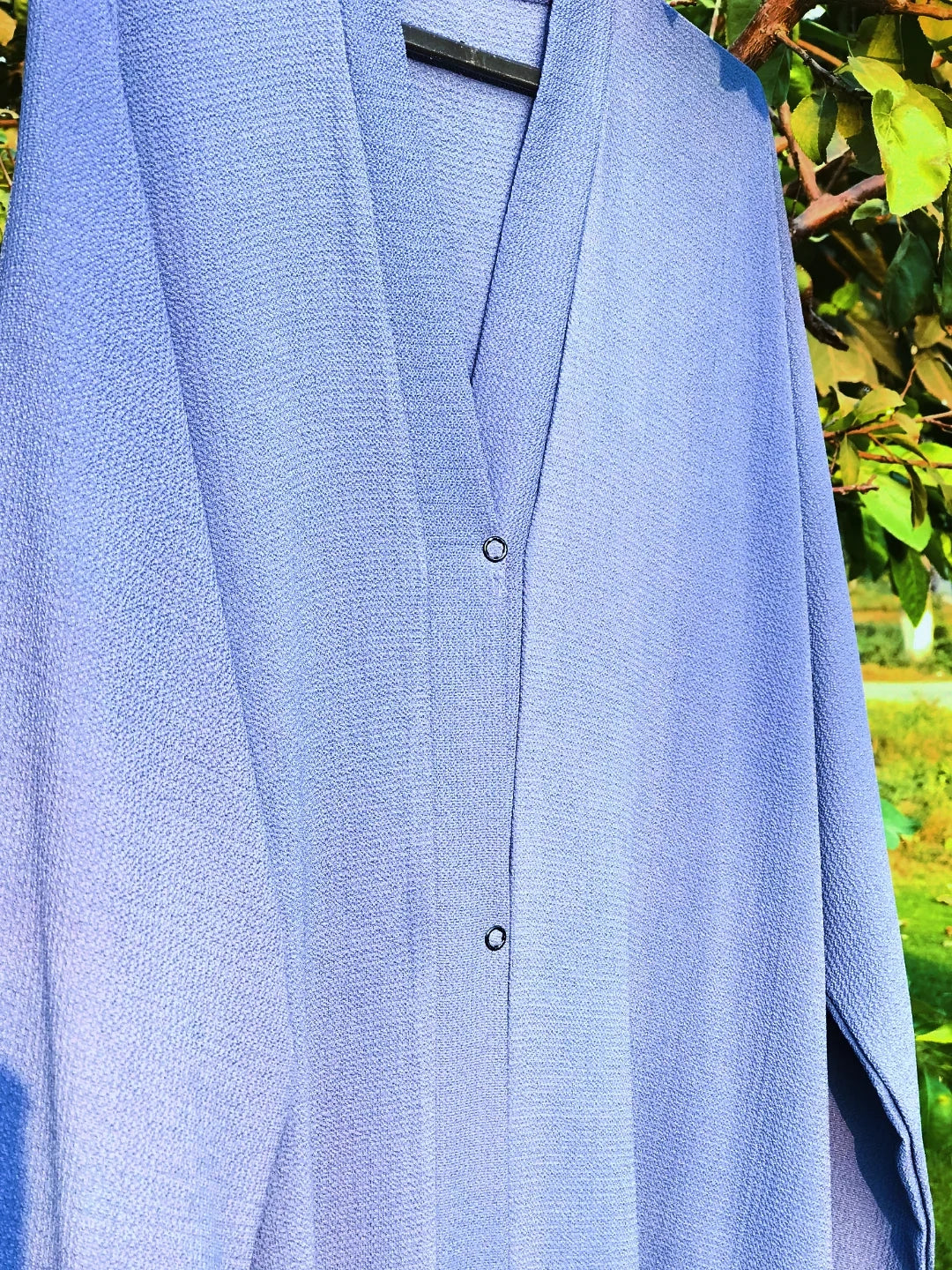 Sky Blue Crepe Abaya